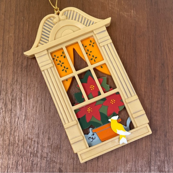 Vintage 80s Peekaboo Kitty Cat Window Ornament Hanging Decor - Picture 5 of 14